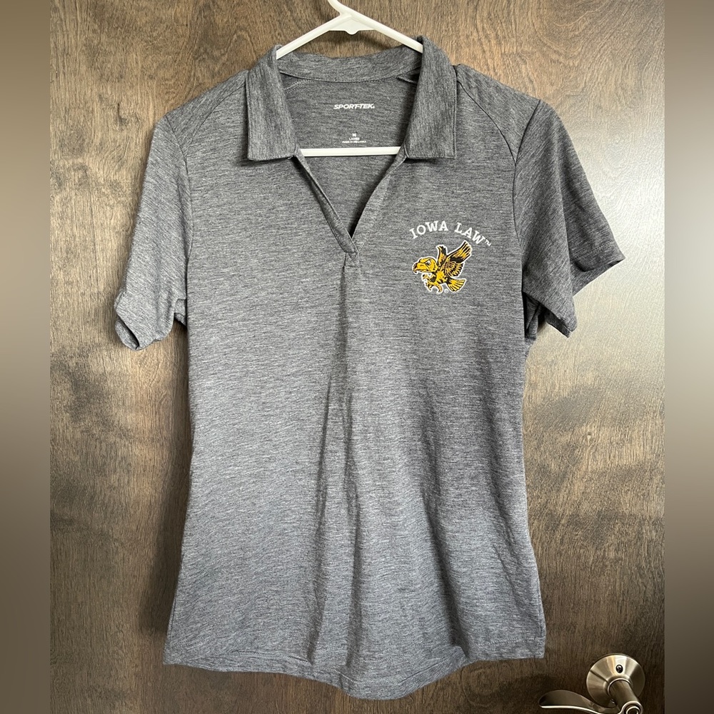 Gray Iowa Hawkeye Iowa Law polo